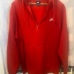 Nike Quarter 1/4 Zip Hoodie Sweatshirt Red Men’s 2XL (XXL)